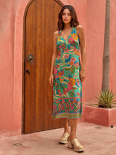 Einzigartiges Midikleid mit ethnischem Blumendruck
